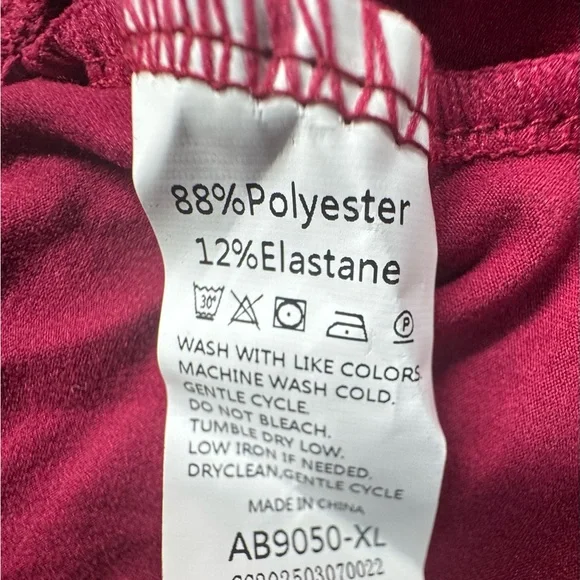 High waist Workout Leggings Burgundy Women’s XL - NWOT - Picture 4 of 6